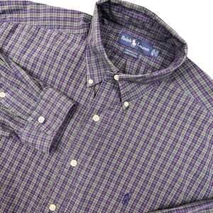 Ralph Lauren Men's Plaid Yarmouth 100% Cotton Long Sleeve Shirt 17 32/33